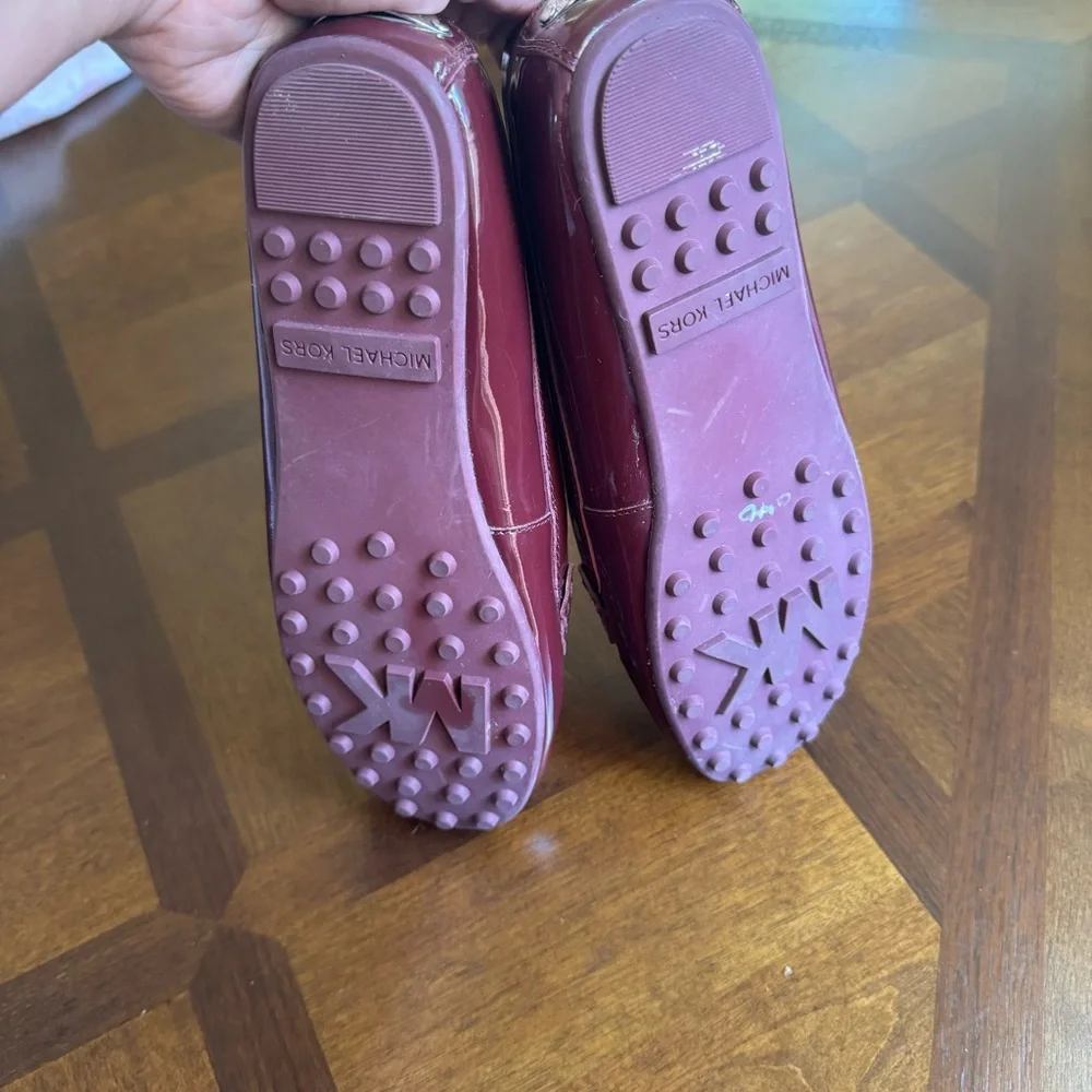 Michael Kors patent leather burgundy loafers EUC